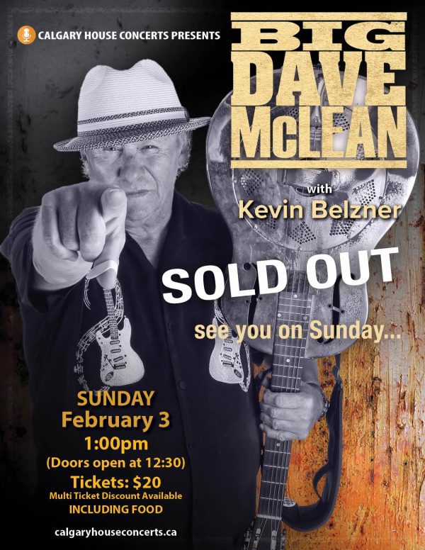 Big Dave McLean - Calgary House Concerts - Sold Out