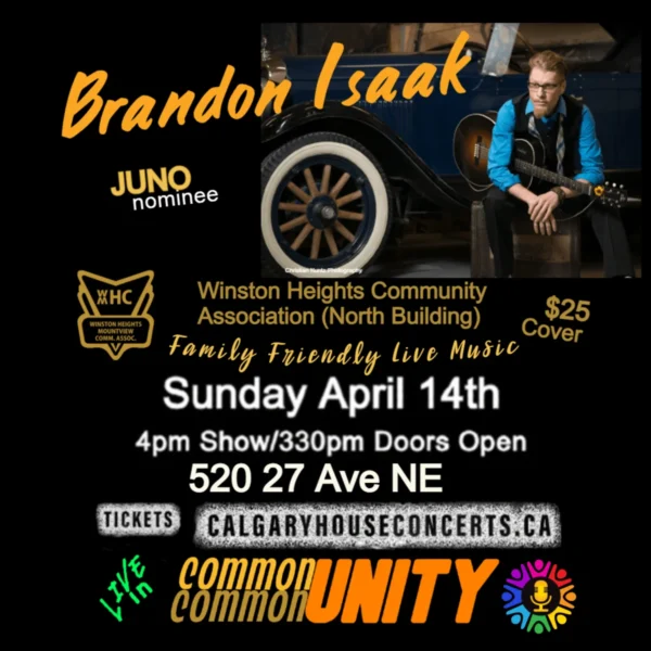 Brandon Isaak. Live in the Community Sunday April 14th, 2024