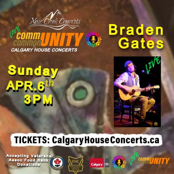 BRADEN GATES Live in the Community Sunday APRIL 6th NCC